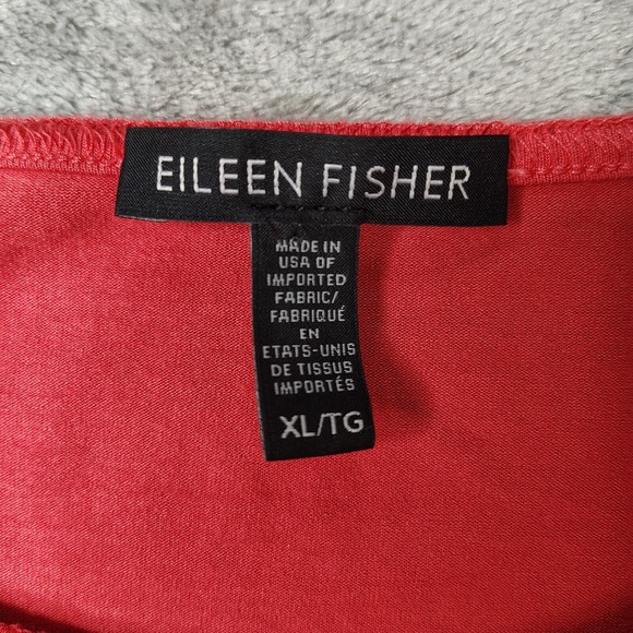 Eileen Fisher‎ Jersey Tunic Top Womens XL Pink Mock Neck 3/4 Sleeve Made in USA - Picture 4 of 9